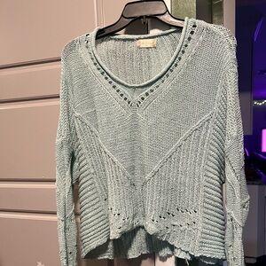 Altar'd State Soft Blue V-Neck Sweater